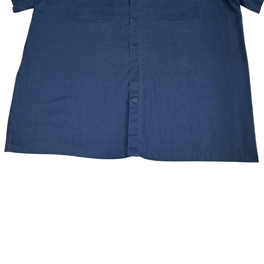 Landshark Lager Button Shirt Mens XXL Mechanic Short Sleeve Blue Embroidered - Picture 3 of 11